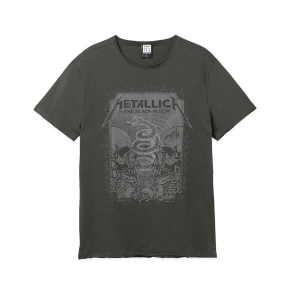 Amplified Mens The Black Album Metallica Diamante T-Shirt / Charcoal - Picture 1 of 3